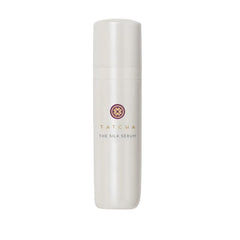 Tatcha Silk Serum bottle pour shows even application and wrinkle smoothing potential