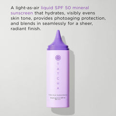 TATCHA Silk Sunscreen cream texture delivers weightless hydration and seamless blending.