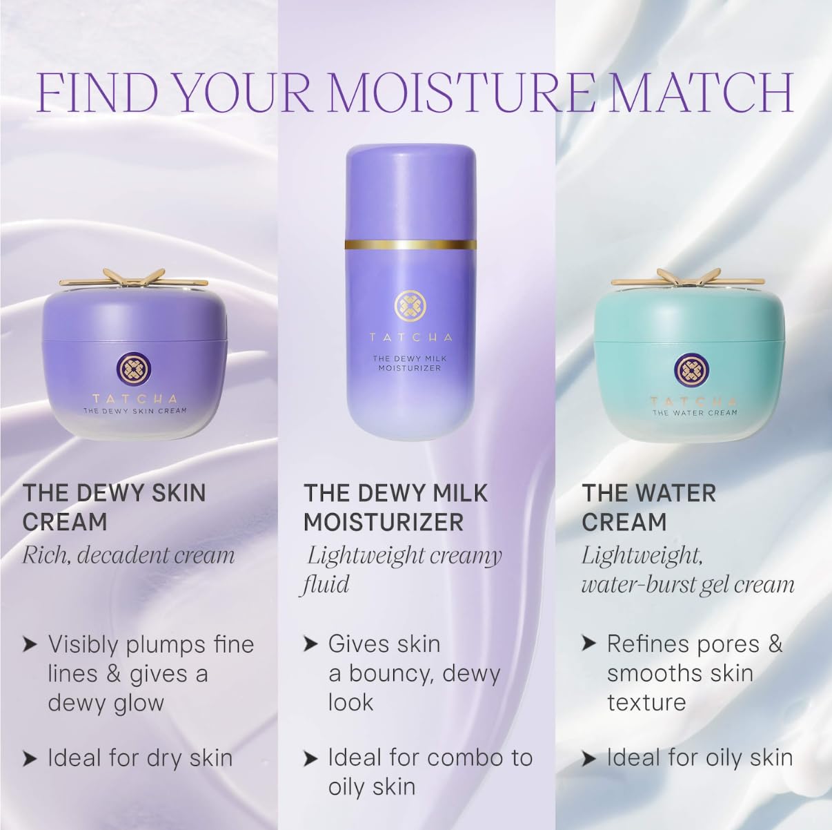 TATCHA Water Cream for balanced hydration and clarity