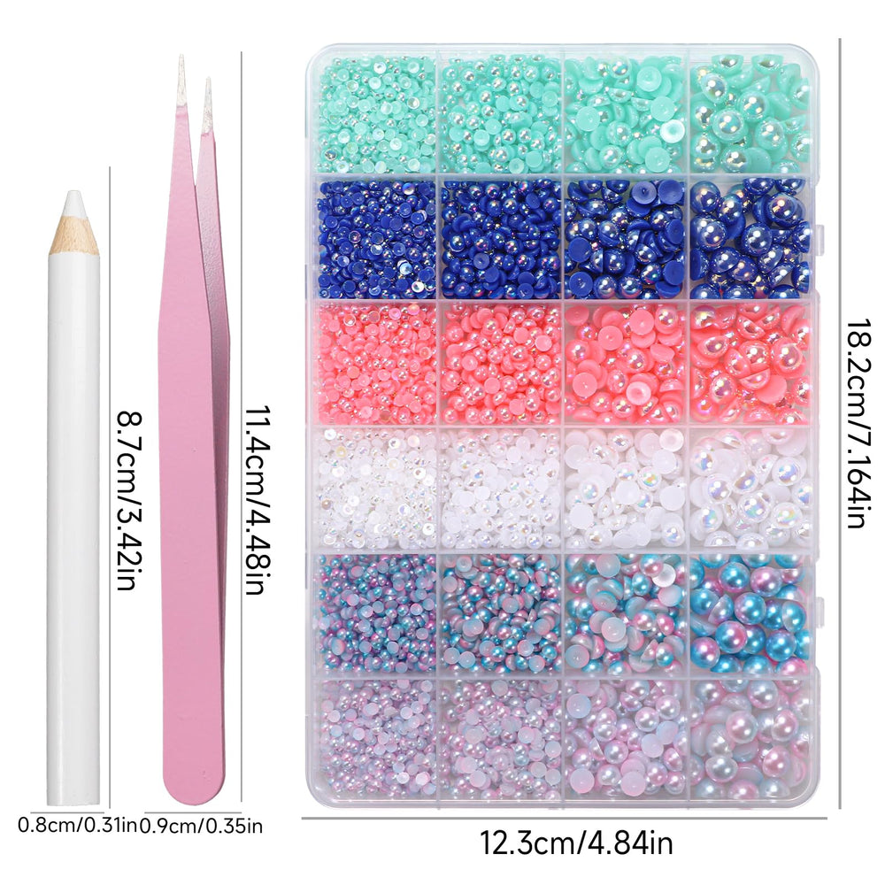 Tatiwoo perlas de 3, 4, 6 y 8 mm, tamaños variados para arte de uñas.