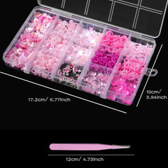 Tatiwoo pink heart nail charms add cute accents for romantic manicures.