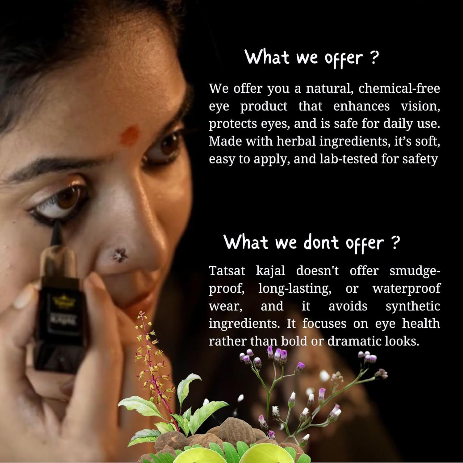 Tatsat Kajal con chakshushya hierbas, cuidado ocular nutritivo