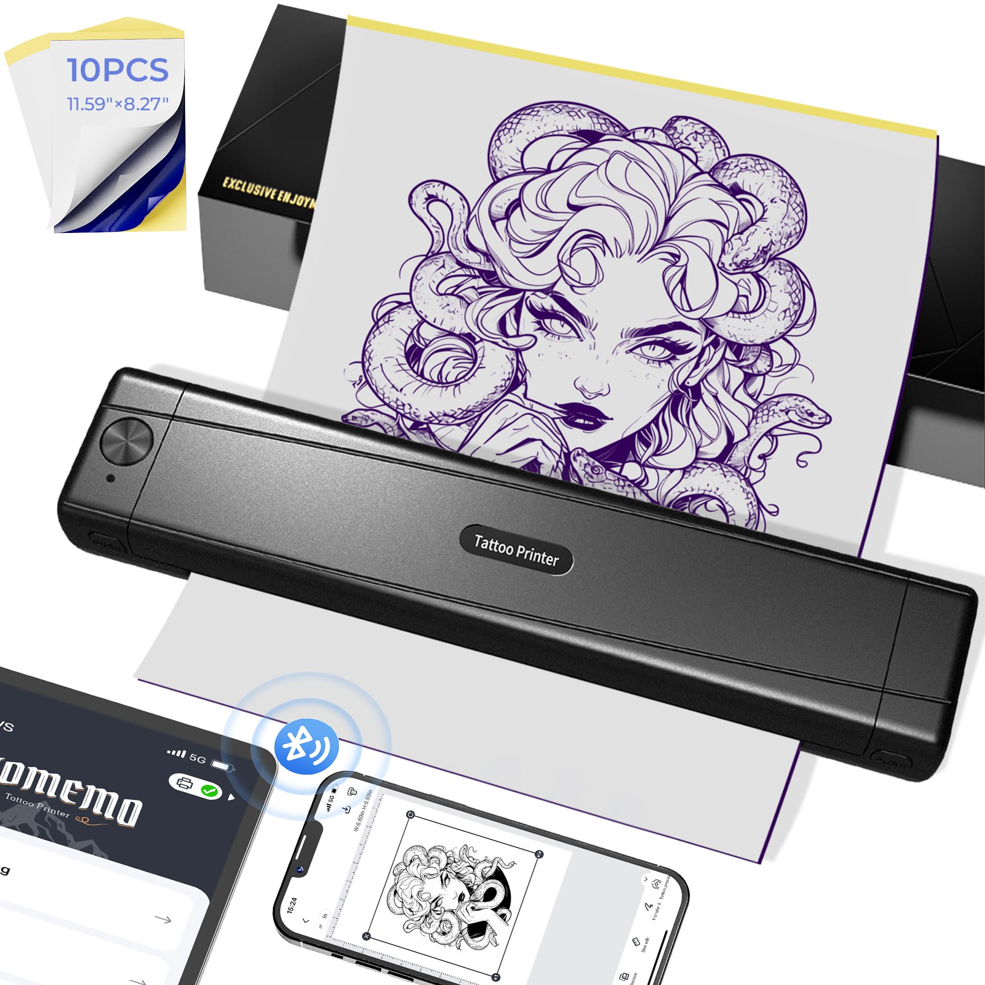 TATTMUSE 2026 wrinkle-resistant print head enables precise stencil creation.