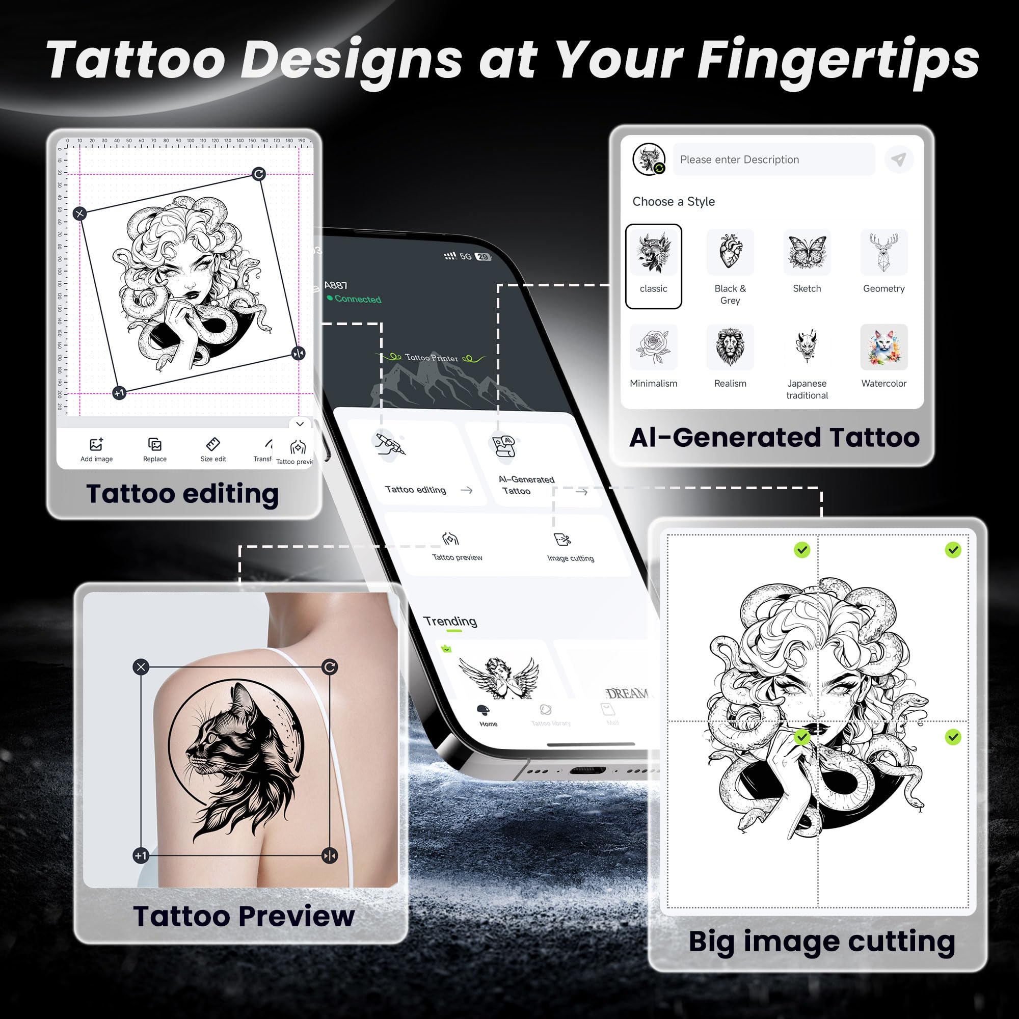 TATTMUSE AI-powered design feature speeds up stencil creation.