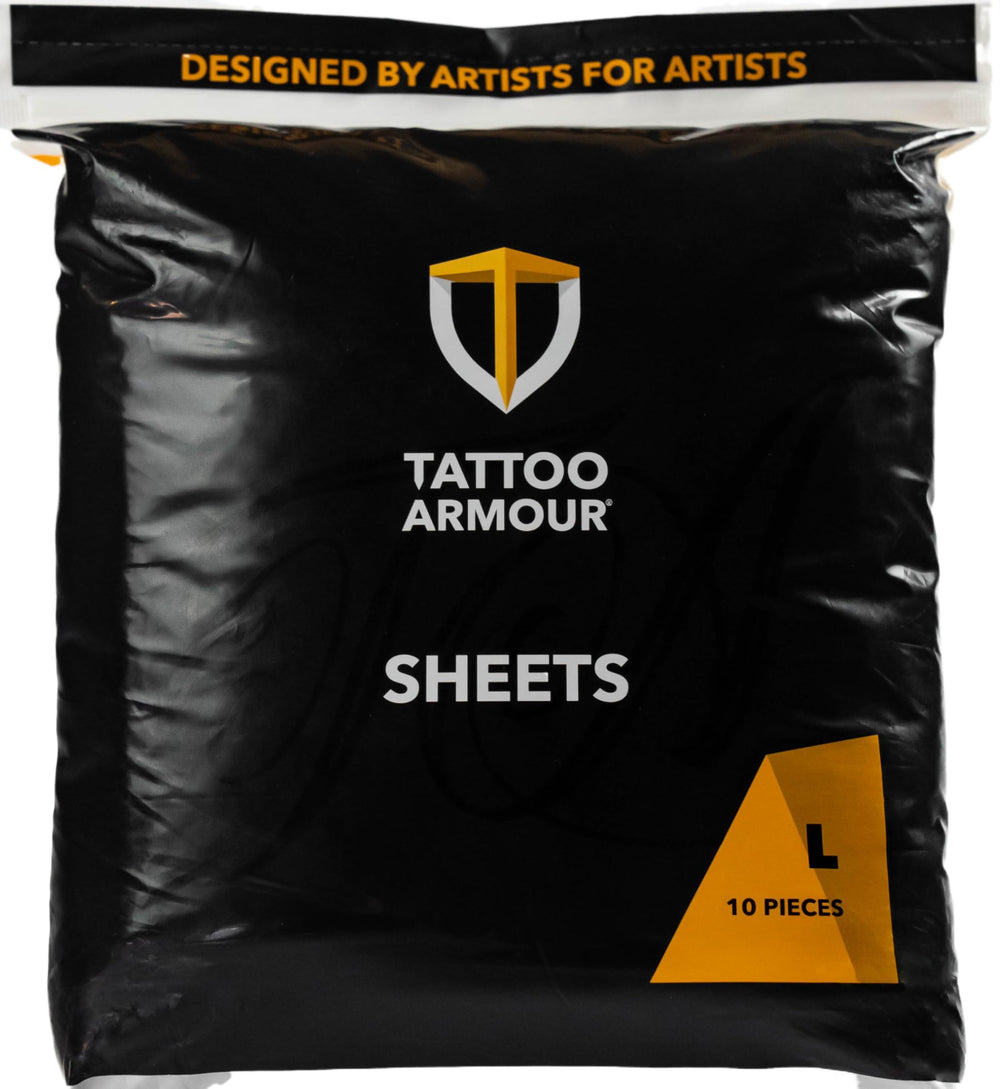 Tattoo Armour Sheets gran tamaño cubre y protege el tatuaje durante la curación