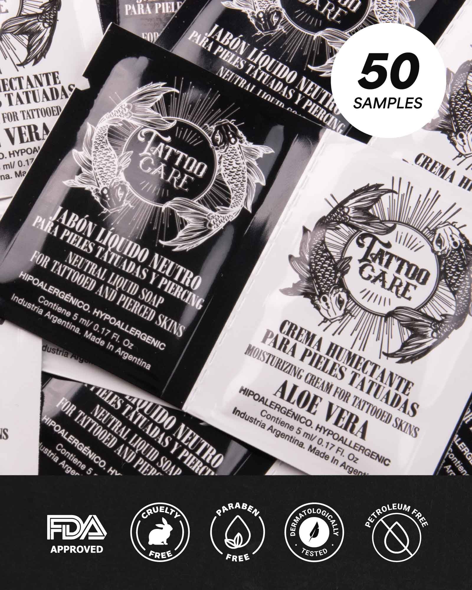 Tattoo Care brightening cream application enhances tattoo clarity and color.