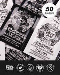 Tattoo Care brightening cream application enhances tattoo clarity and color.