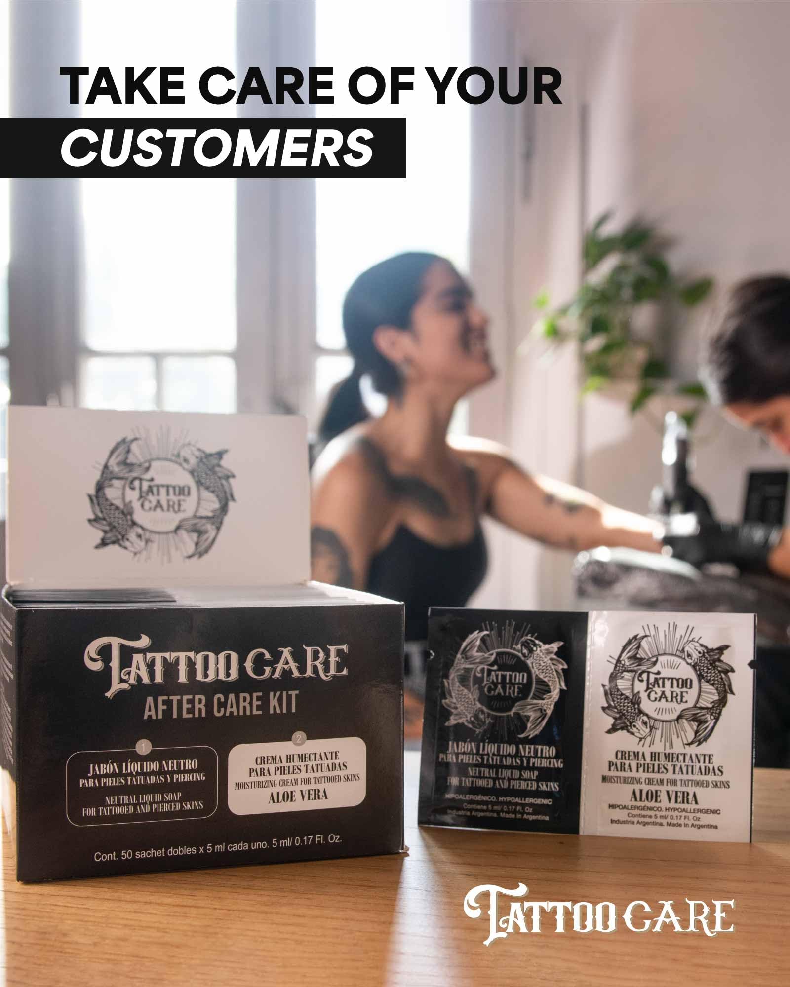 Tattoo Care travel-friendly pillow pack fits in bags for on-the-go care.