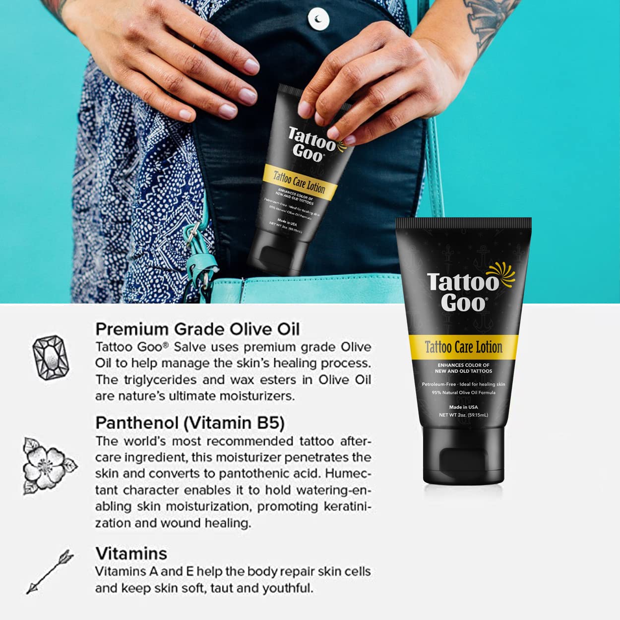 Tattoo Goo loción de cuidado para curación y bienestar de la piel