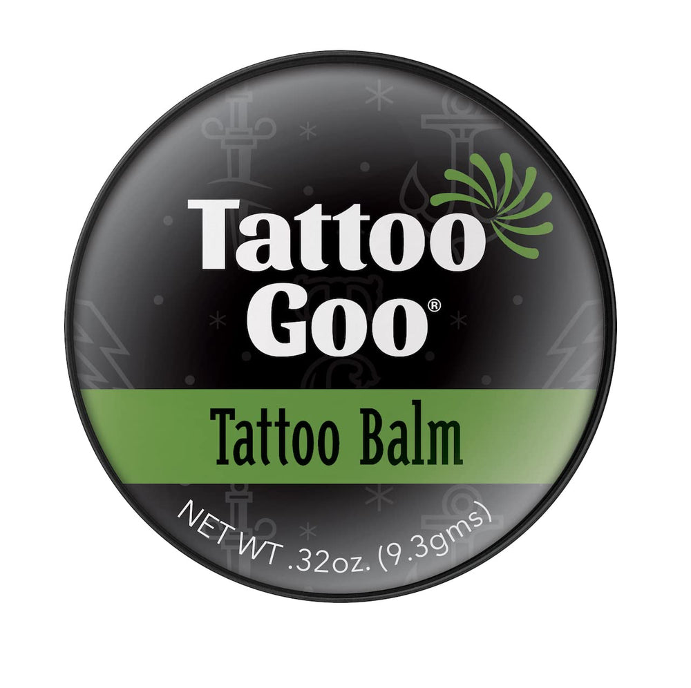 Tattoo Goo travel-size balm container for on-the-go tattoo aftercare.