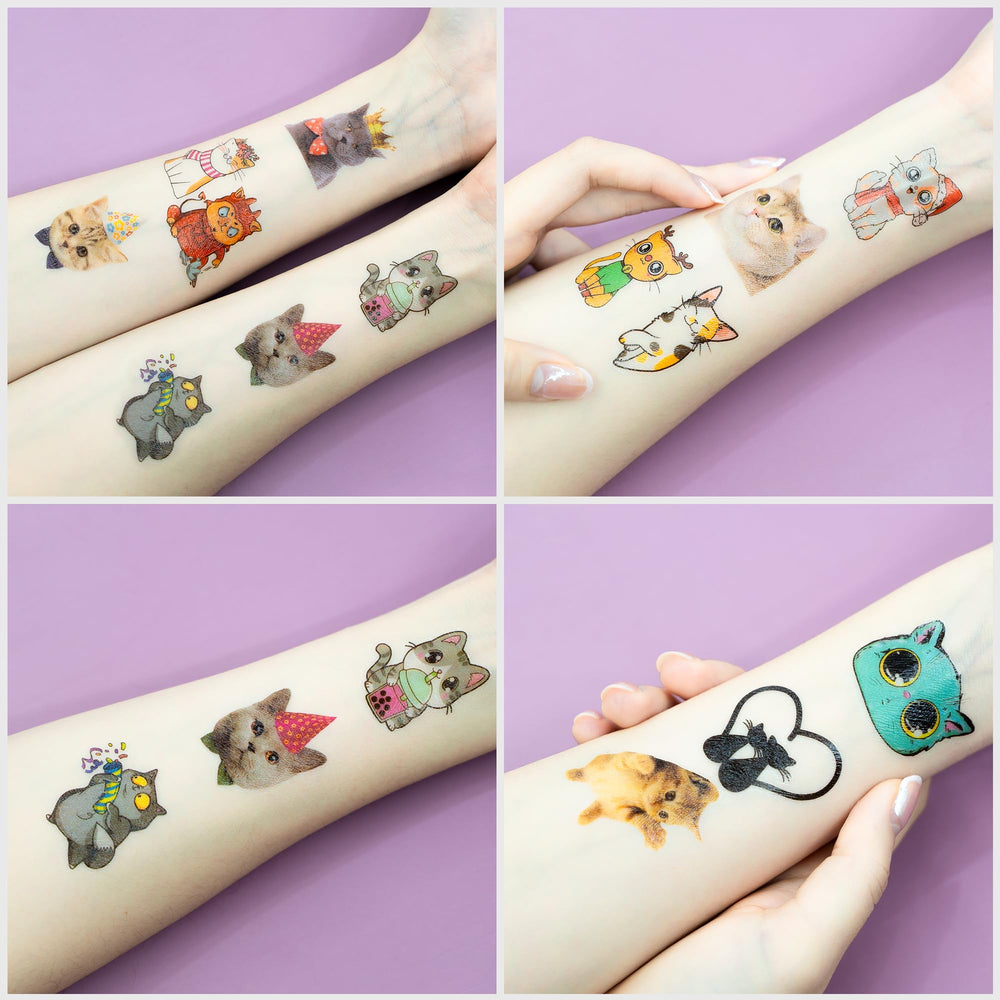 Tatuajes-gatos: acabado impermeable y colores vivos.