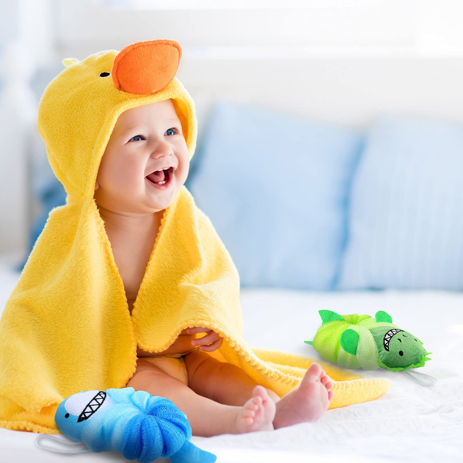 Esponja de baño Tatuo con diseño de conejo, fácil de enjuagar y secar