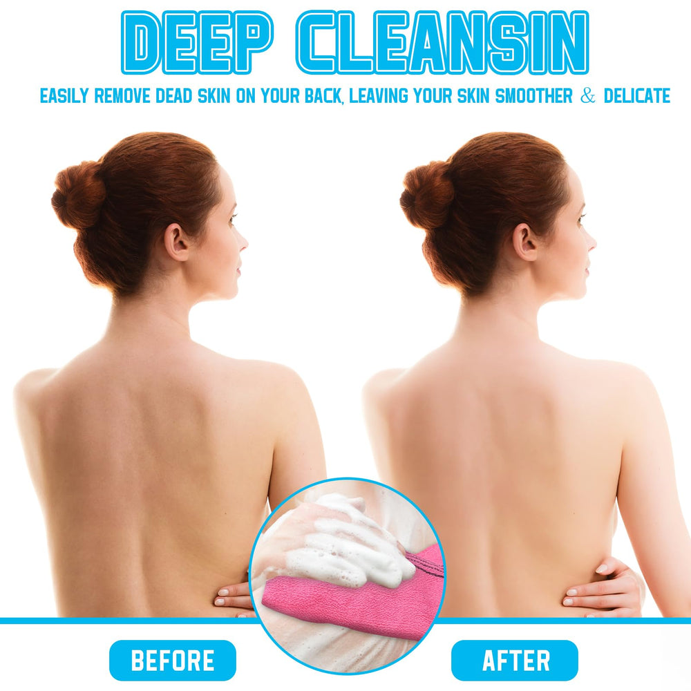 Tatuo pink exfoliating cloth offering gentle exfoliation for arms and legs