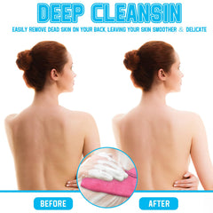Tatuo pink exfoliating cloth offering gentle exfoliation for arms and legs