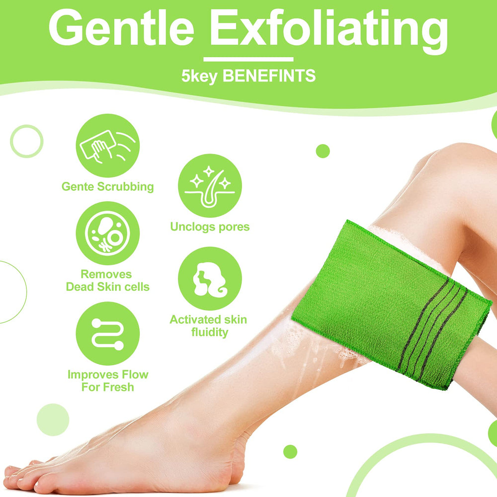 Tatuo blue exfoliating mitt glove for quick, comfortable exfoliation