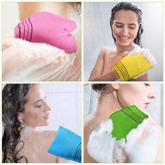 Tatuo pink exfoliating mitt glove for soft skin after wash