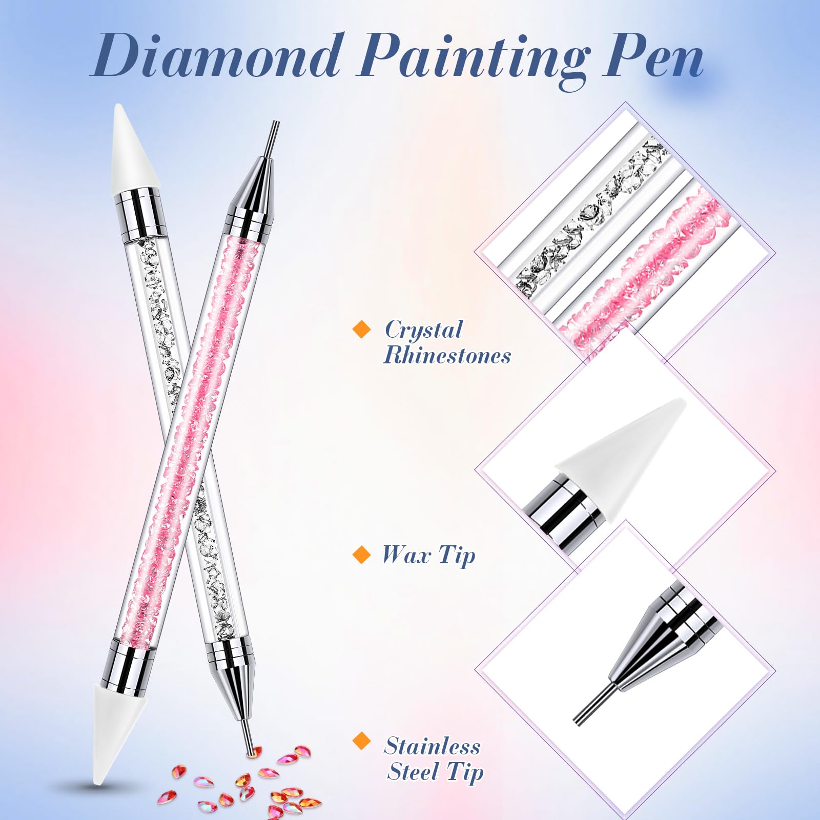 Tatuo nail art pen for easy gem application in DIY manicures.