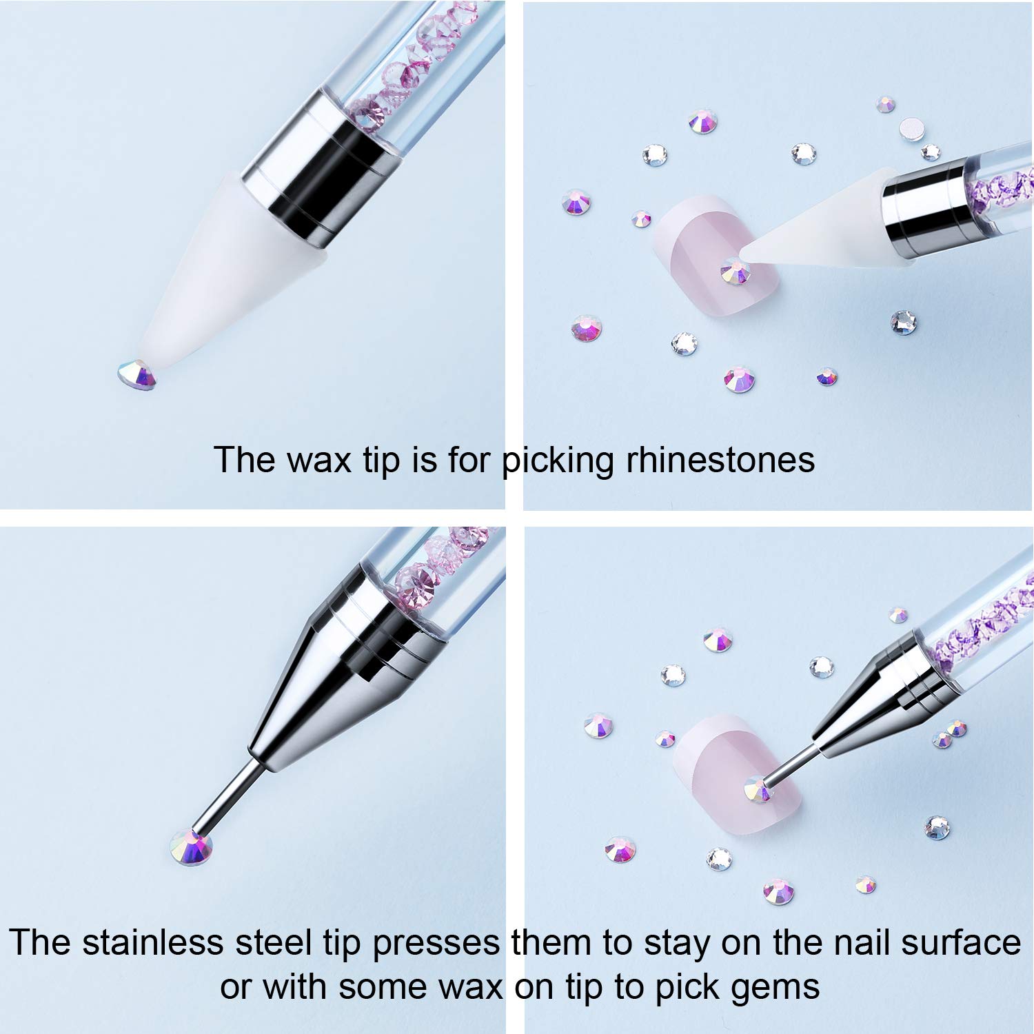 Tatuo nail art tool in action on natural nails.