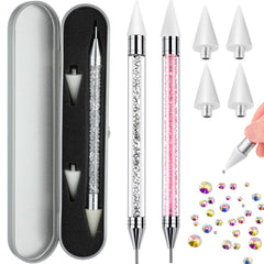Tatuo rhinestone picker dotting pen in pink and white for precise rhinestone placement.