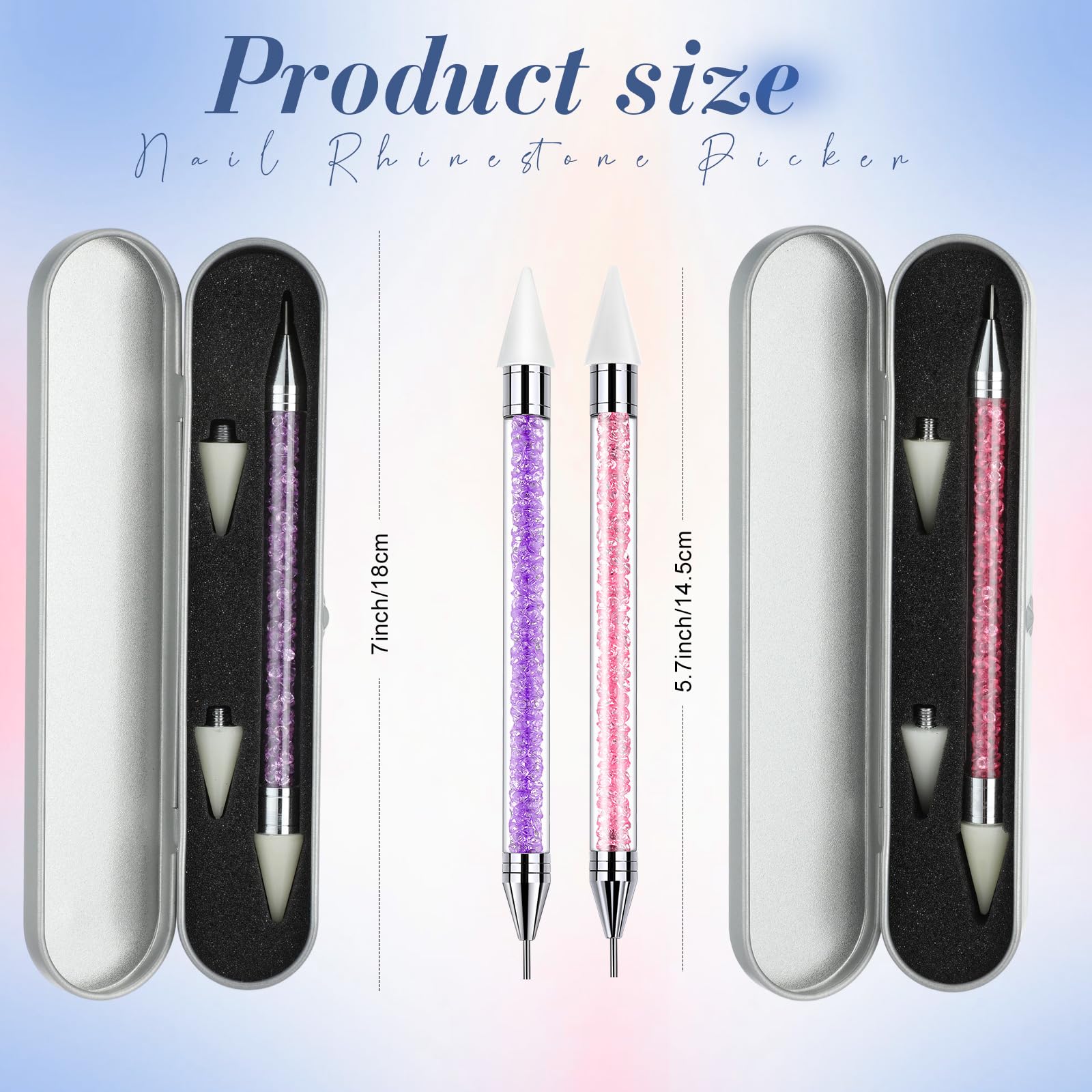Tatuo rhinestone picker with durable metallic body.