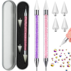 Tatuo rhinestone picker wax tip enables precise nail placement.