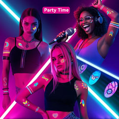 TATUWST waterproof neon tattoos apply with water and remove easily with alcohol