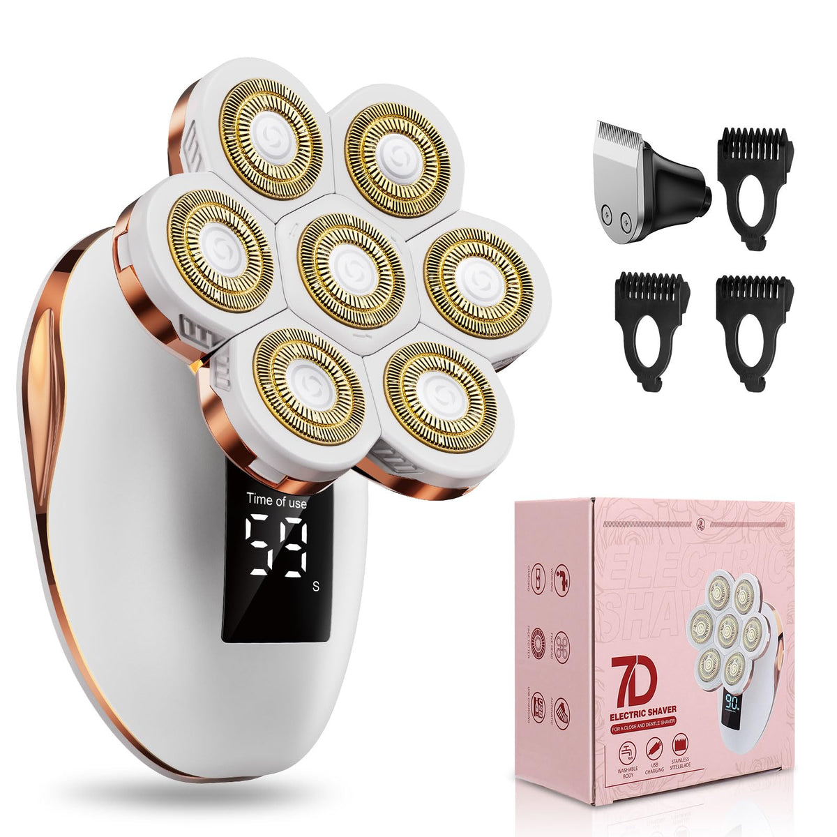 TAYAYO 2-in-1 razor with 7D rotary head for a close shave