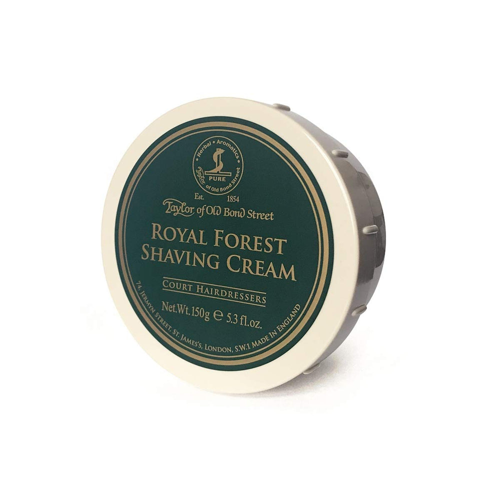 Taylor of Old Bond Street Forest shaving cream bowl with rich lather for a smooth shave