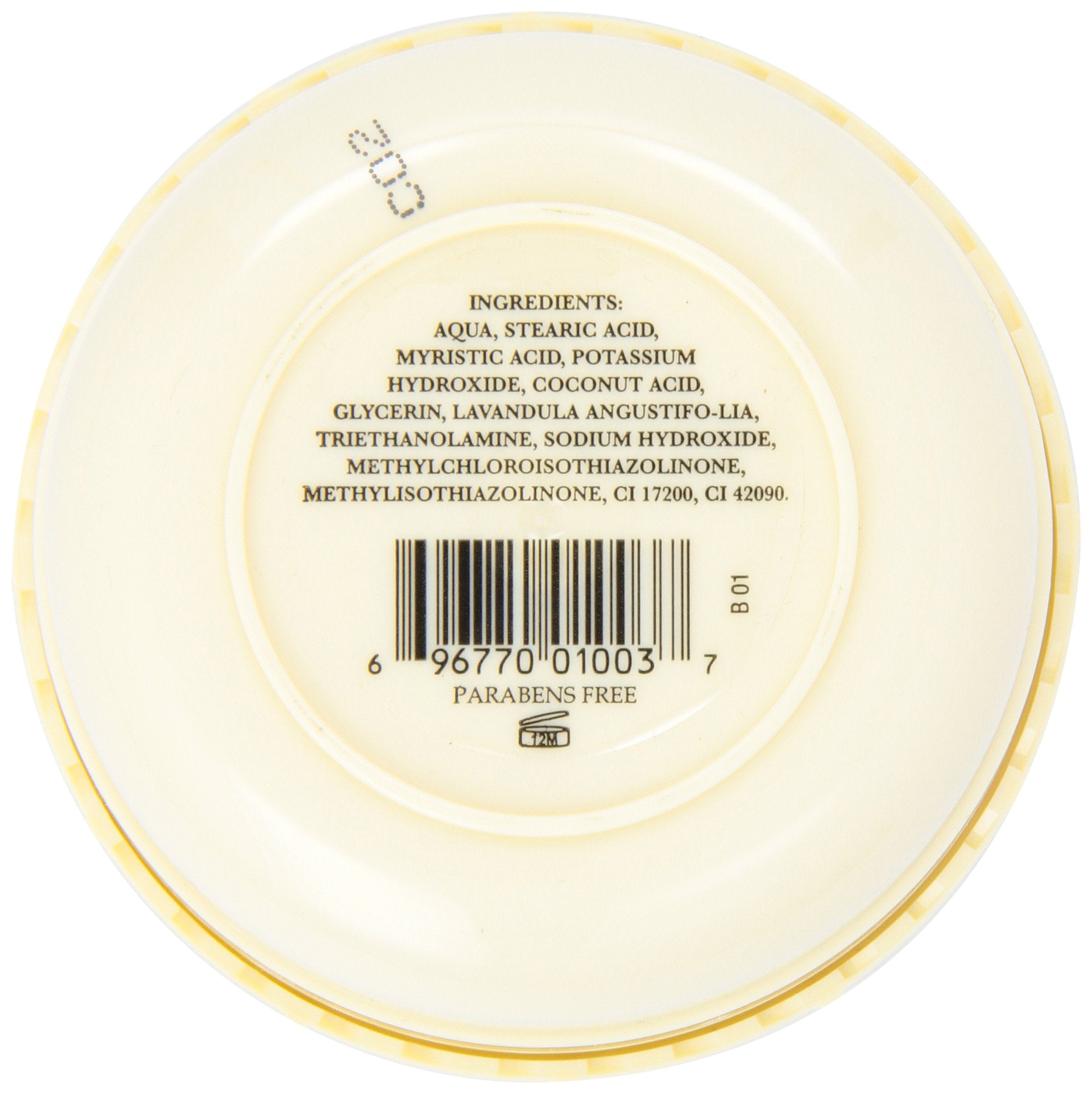 Taylor of Old Bond Street lavender cream texture close-up for smooth shave.