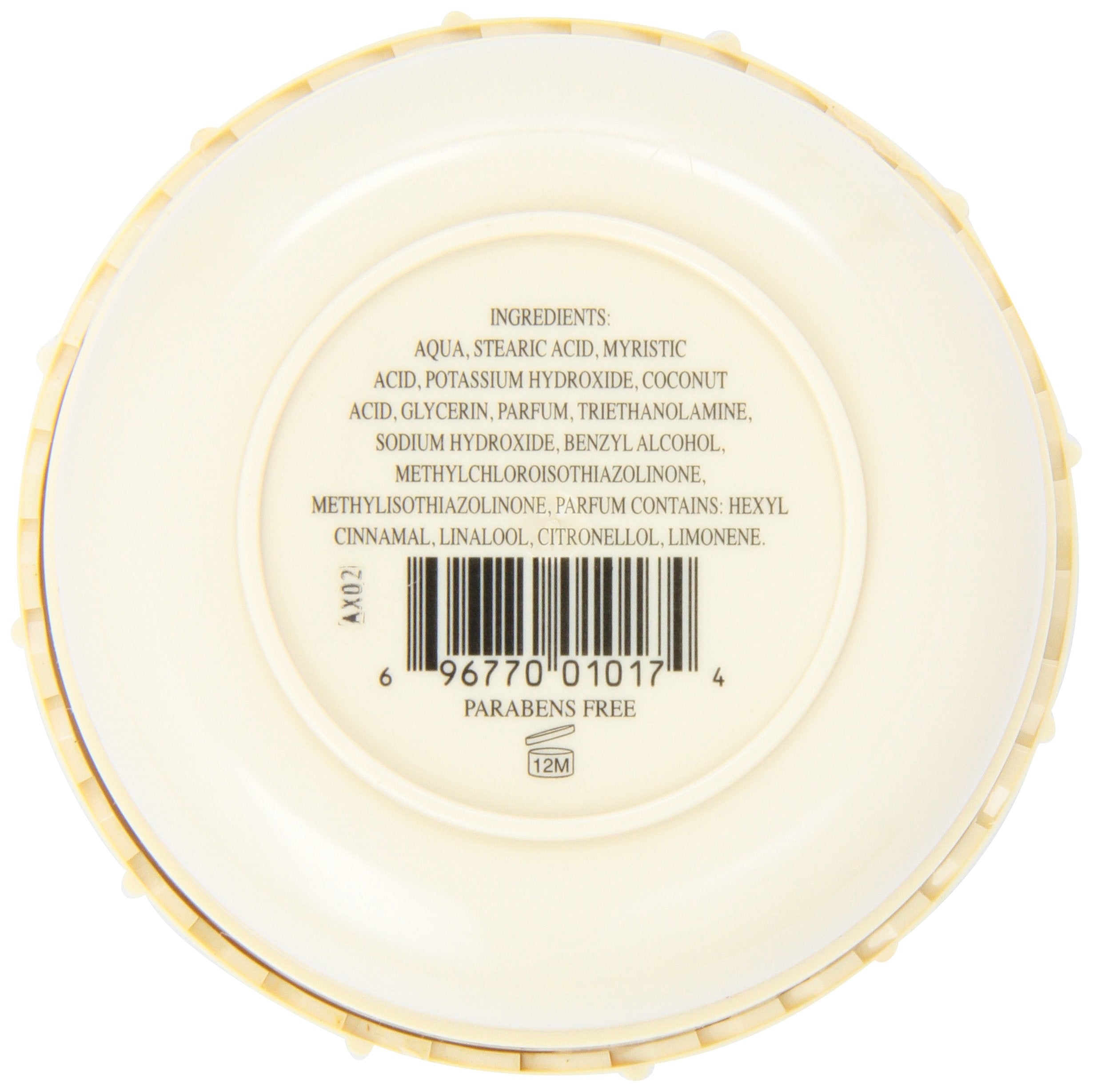 Taylor of Old Bond Street grapefruit shaving cream bowl close-up, creamy texture offers hydrating lather.