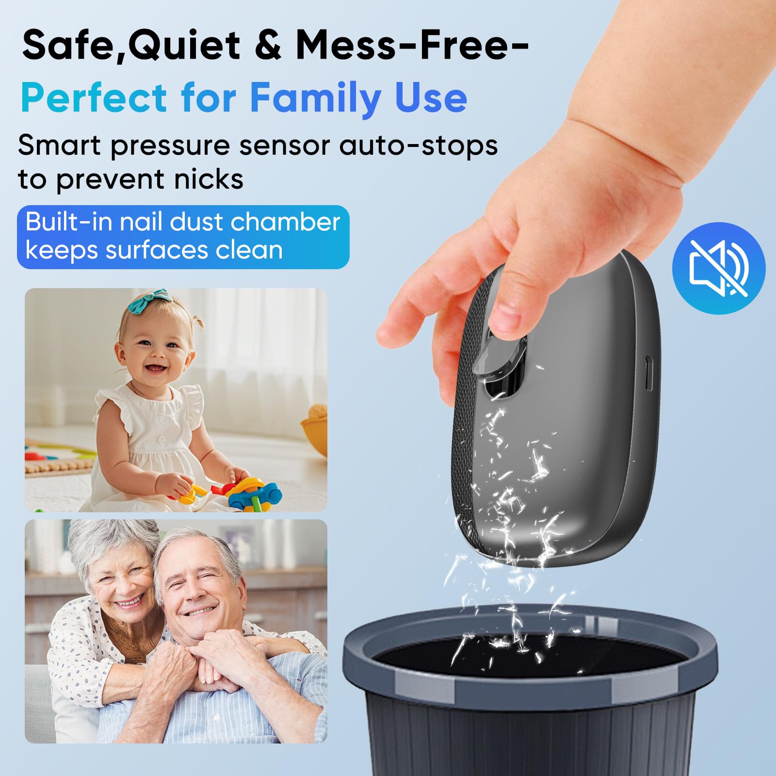 tayuzo EasyClip quiet operation lets you trim nails without disturbance.