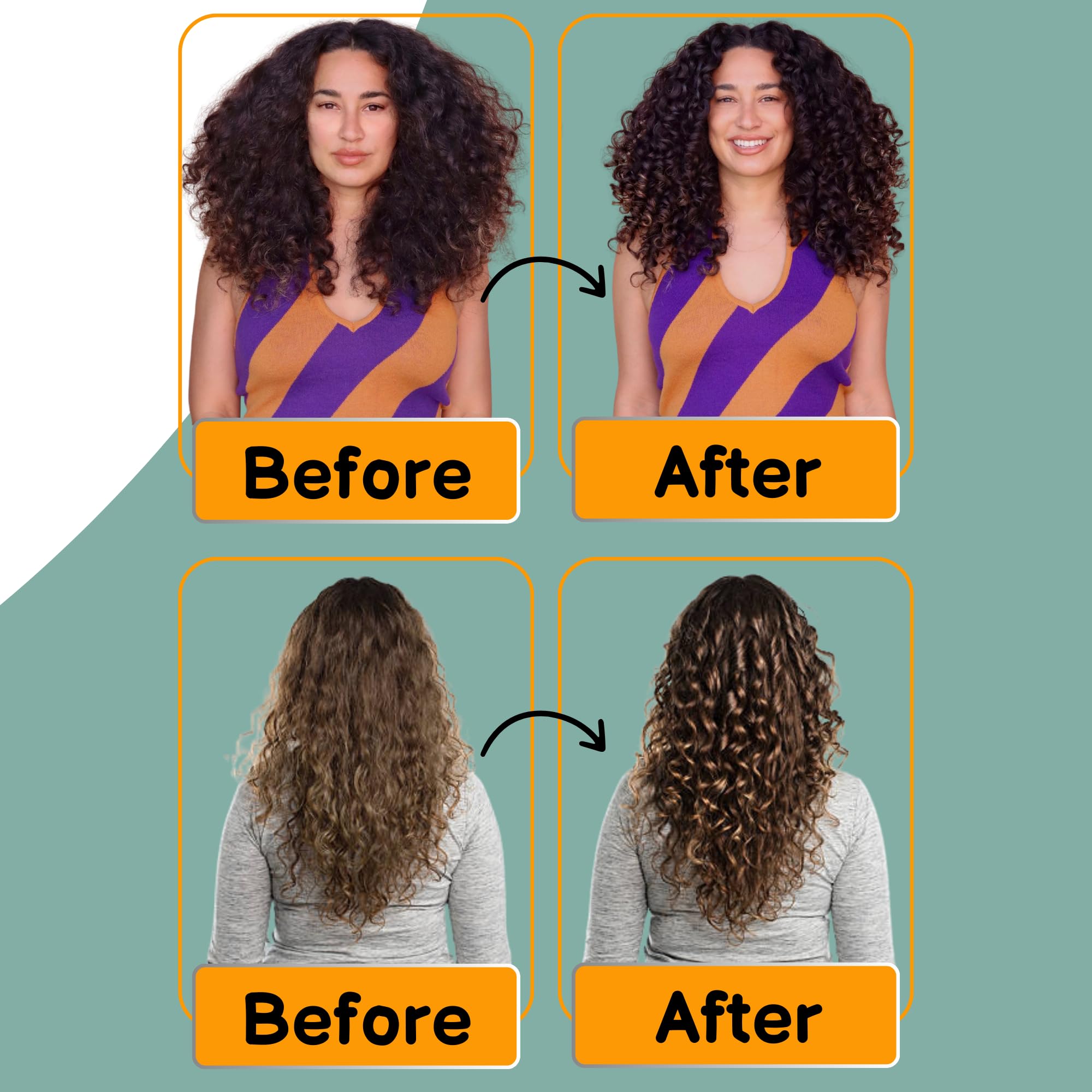 TAZ USA dual-level bristles help detangle thick curls with even pressure.