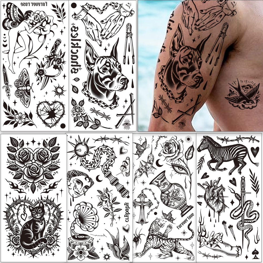 Tazimi diseños clásicos americanos en negro para el antebrazo.