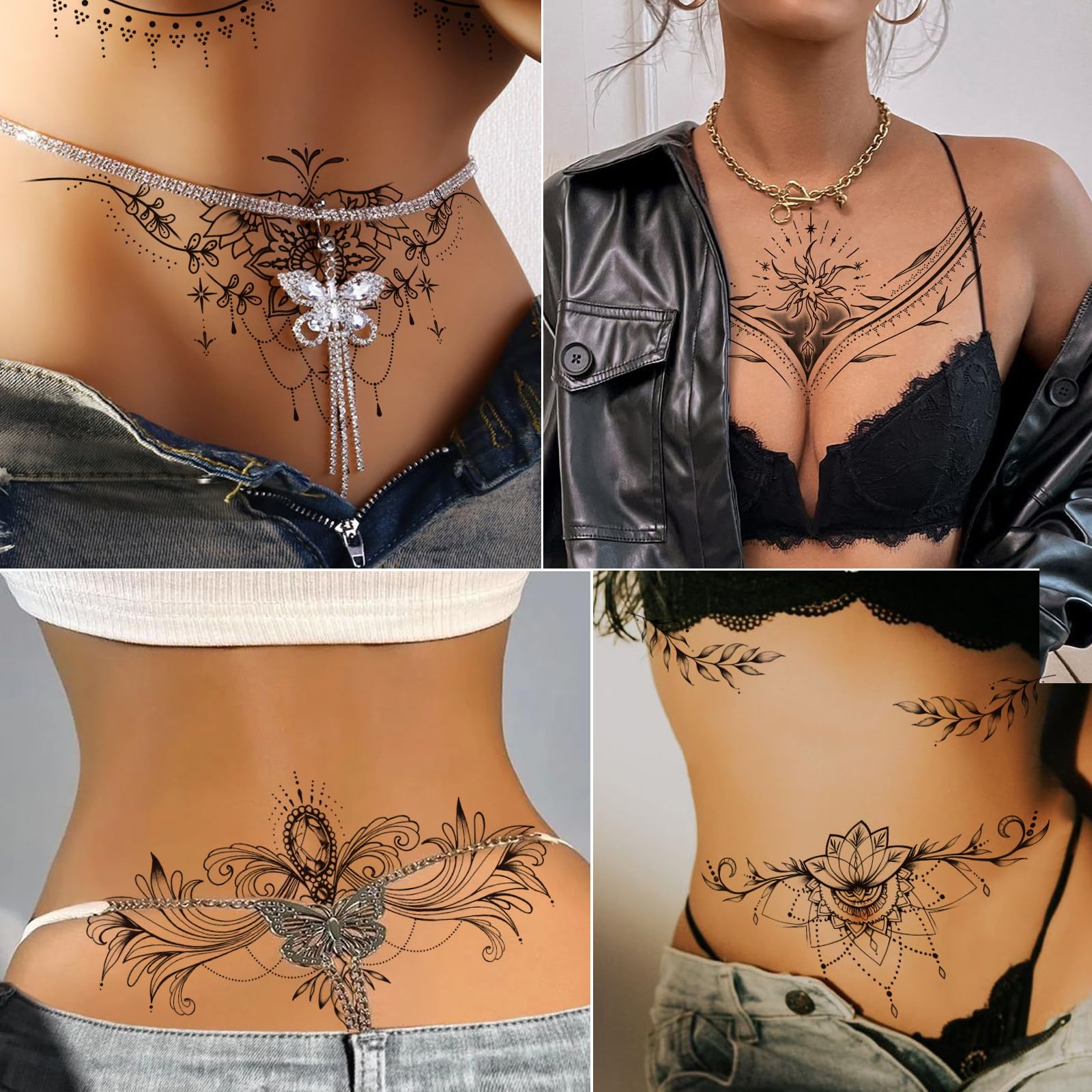 Tazimi flor negra abdomen, cobertura decorativa duradera