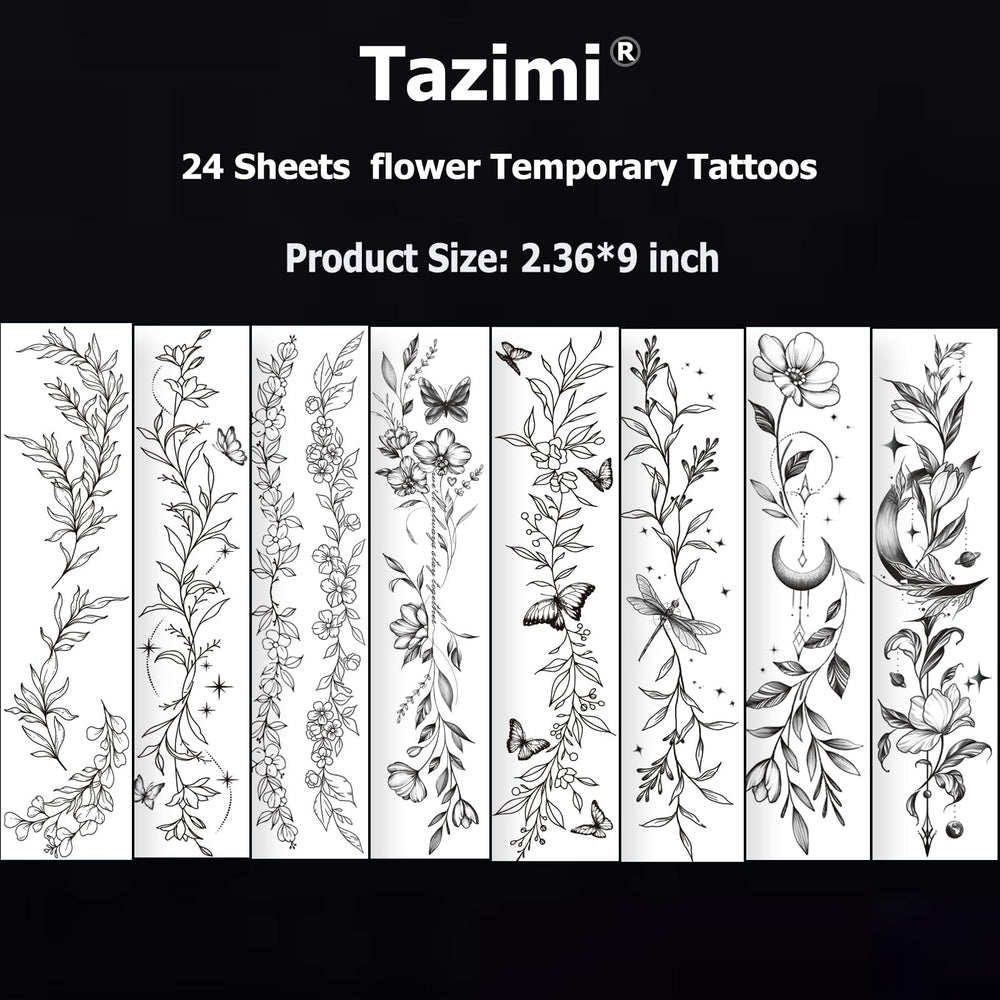 Tazimi collarbone back motifs create chic body art looks.