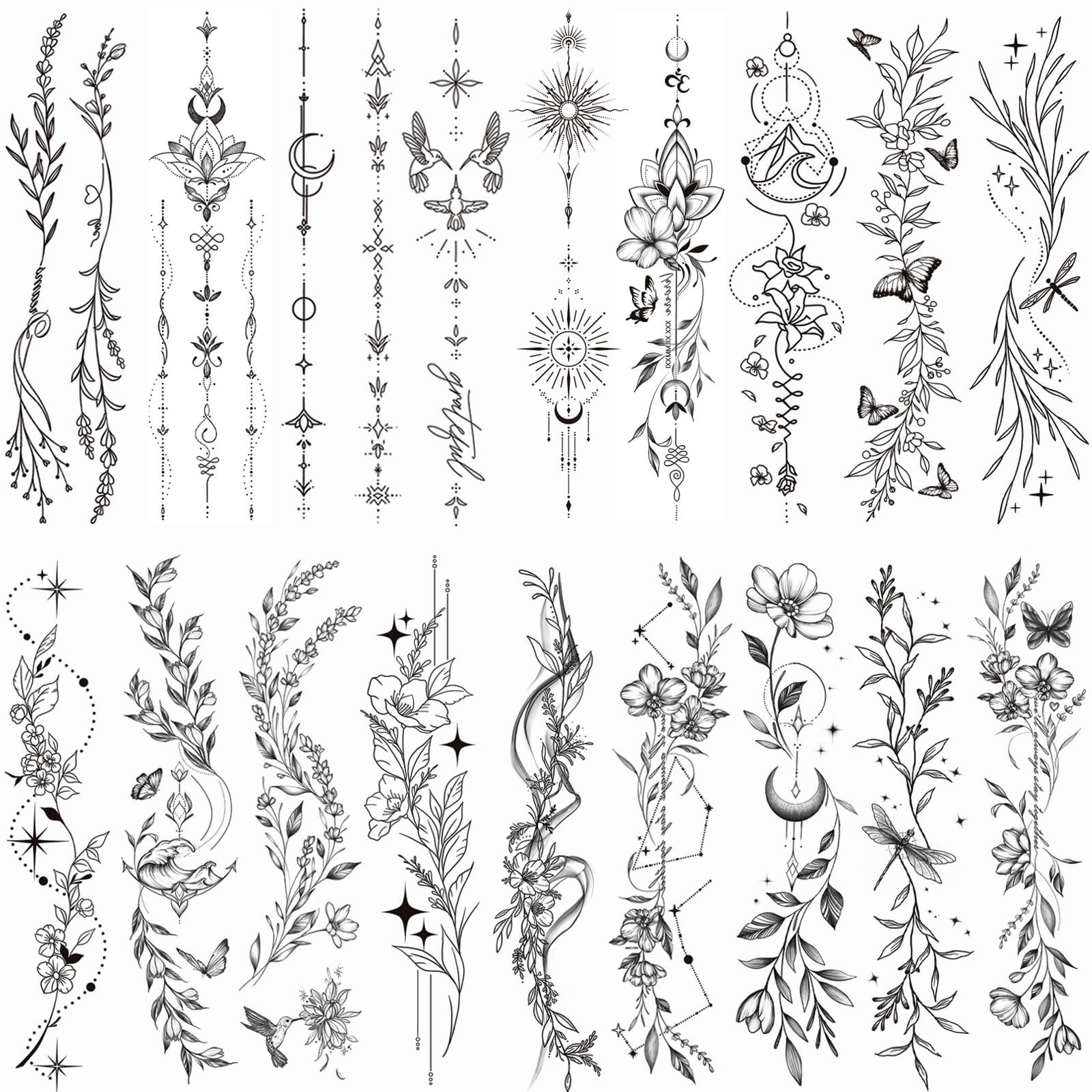 Tazimi flower branch tattoo on skin for stylish temporary body art.
