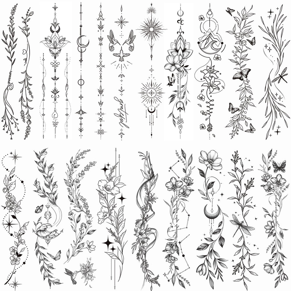 Tazimi flower branch tattoo on skin for stylish temporary body art.