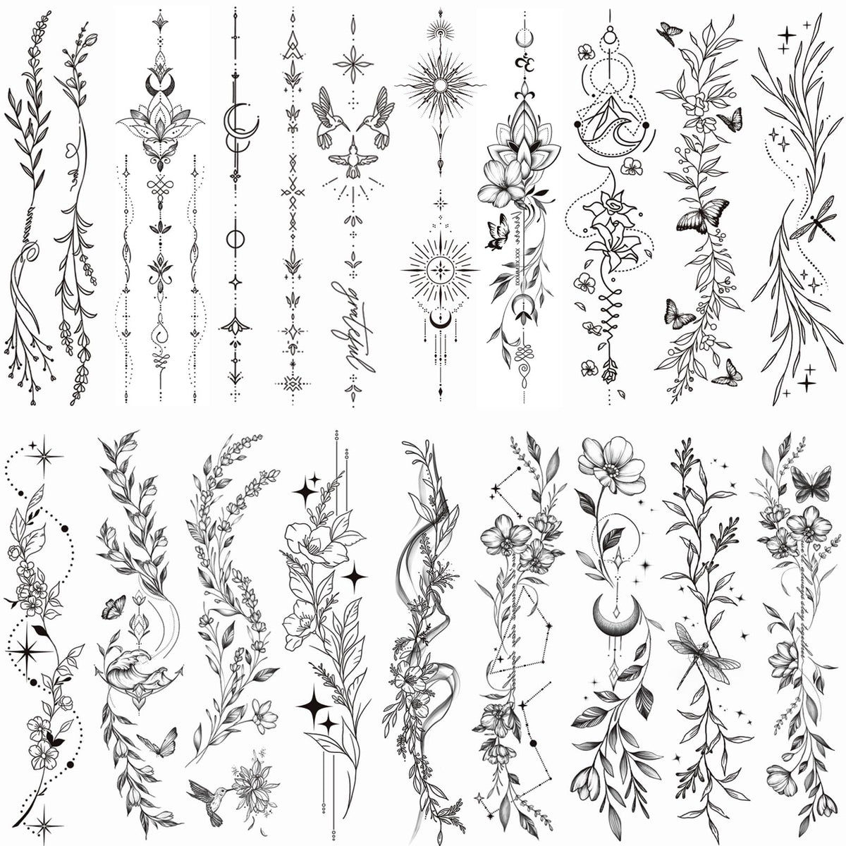 Tazimi flower branch tattoo on skin for stylish temporary body art.