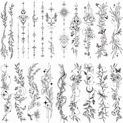 Tazimi flower branch tattoo on skin for stylish temporary body art.