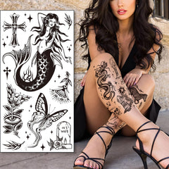 Tazimi tatuajes temporales grandes, fáciles de pegar en la piel.