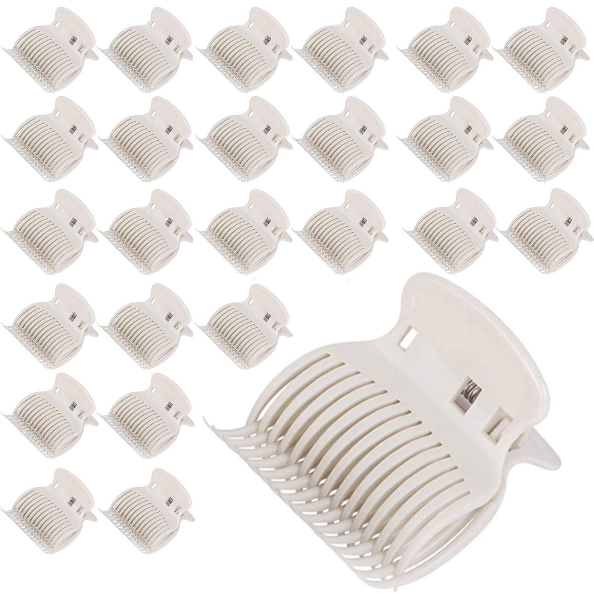 Tbestmax 24-hot-roller-clips package helps secure sections for even curls.