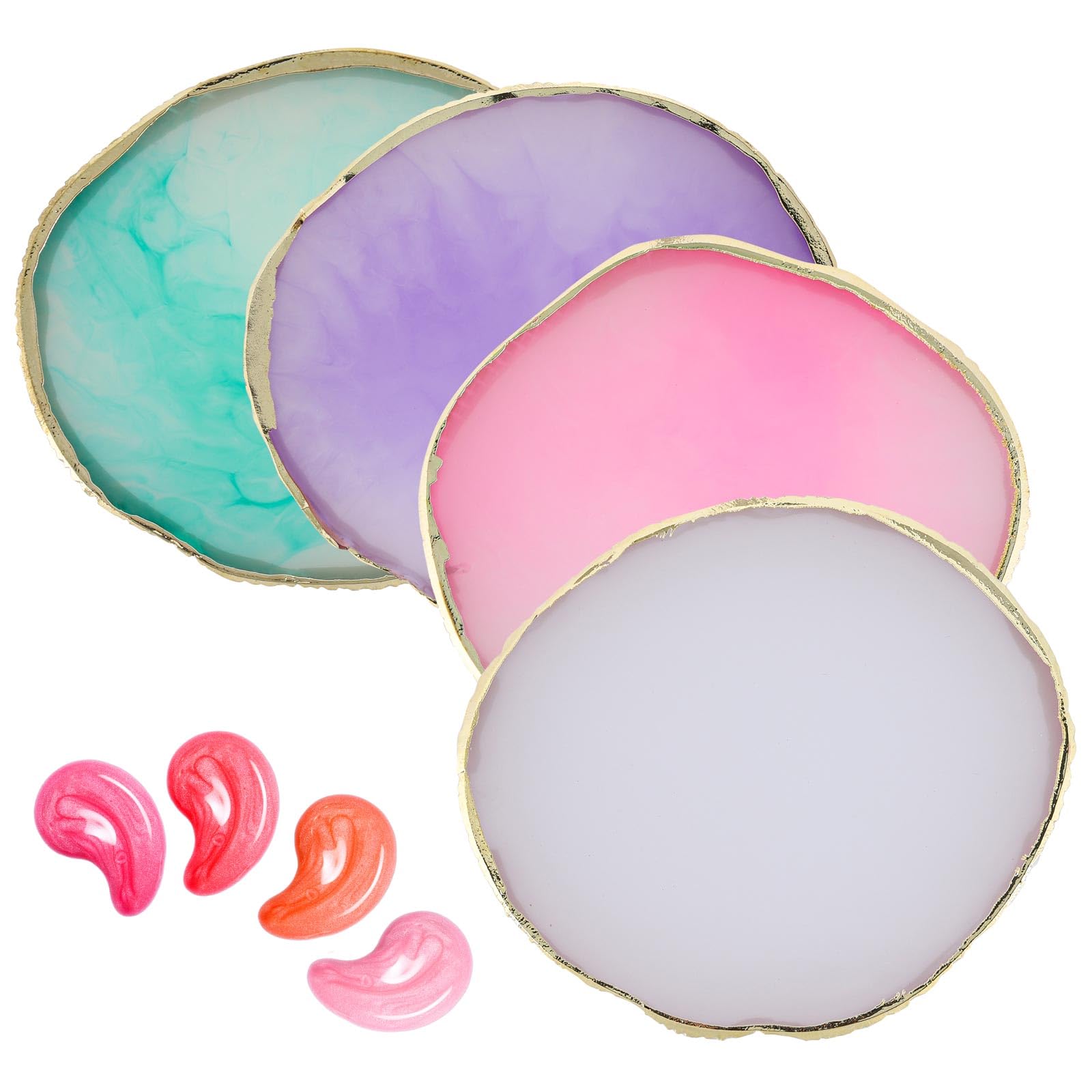 Tbestmax 4 color white nail art palette shows a smooth mixing surface for polish