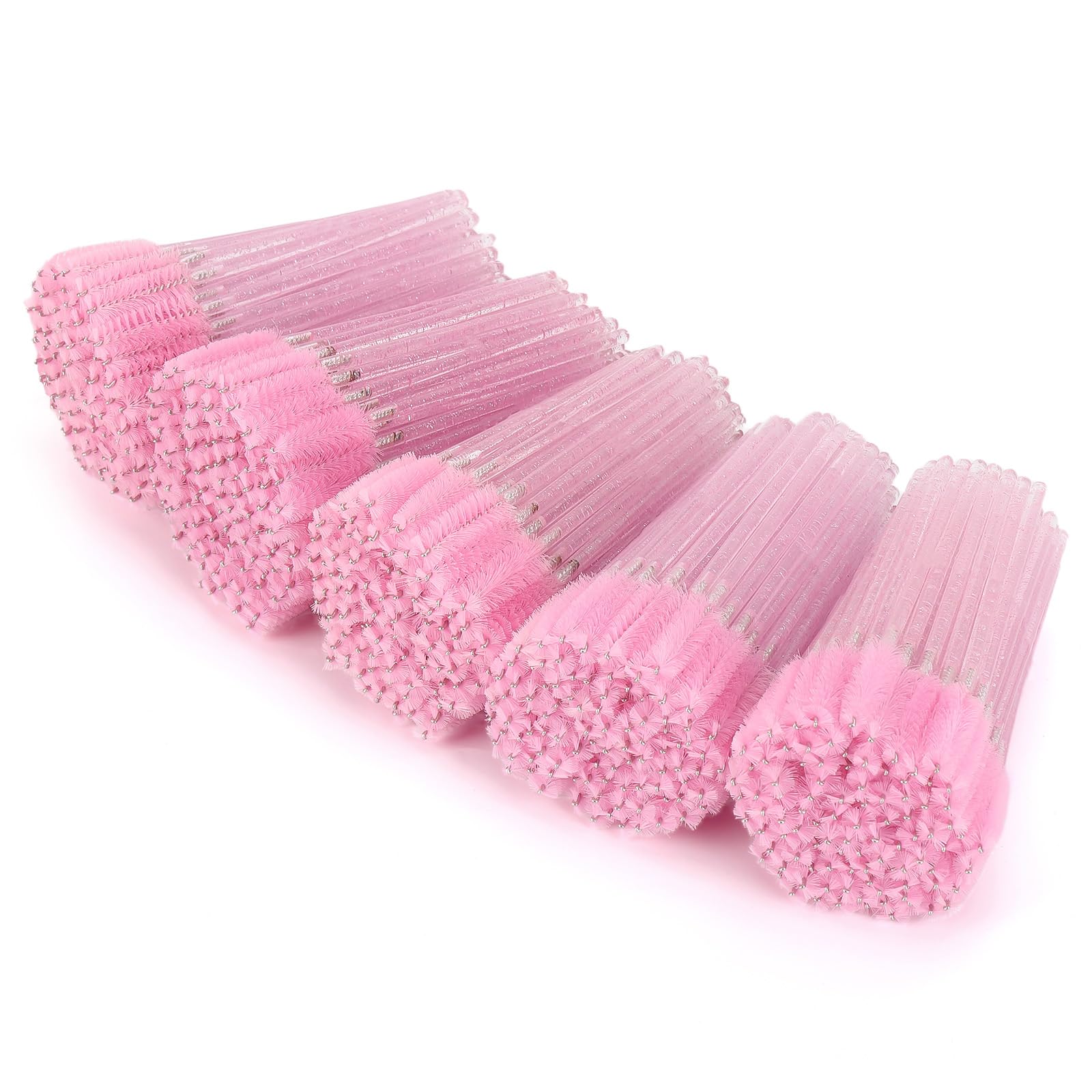 Tbestmax 500 disposable mascara wands with pink stick for precise lash brushing and clean mascara.