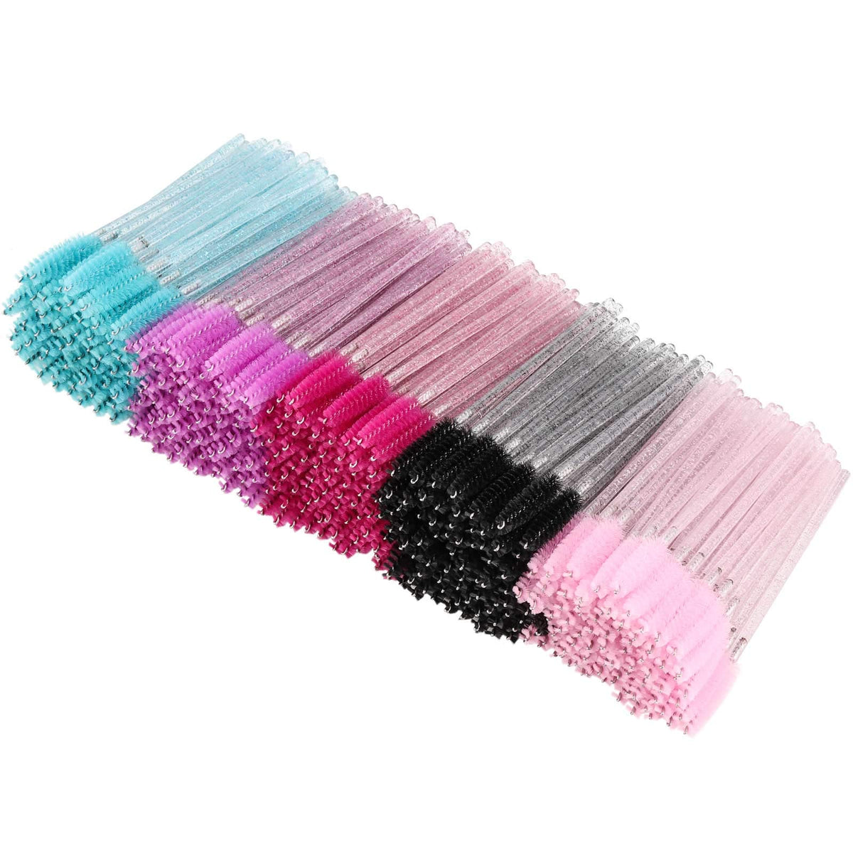 Tbestmax 500 disposable mascara wands in pink for precise lash separation.