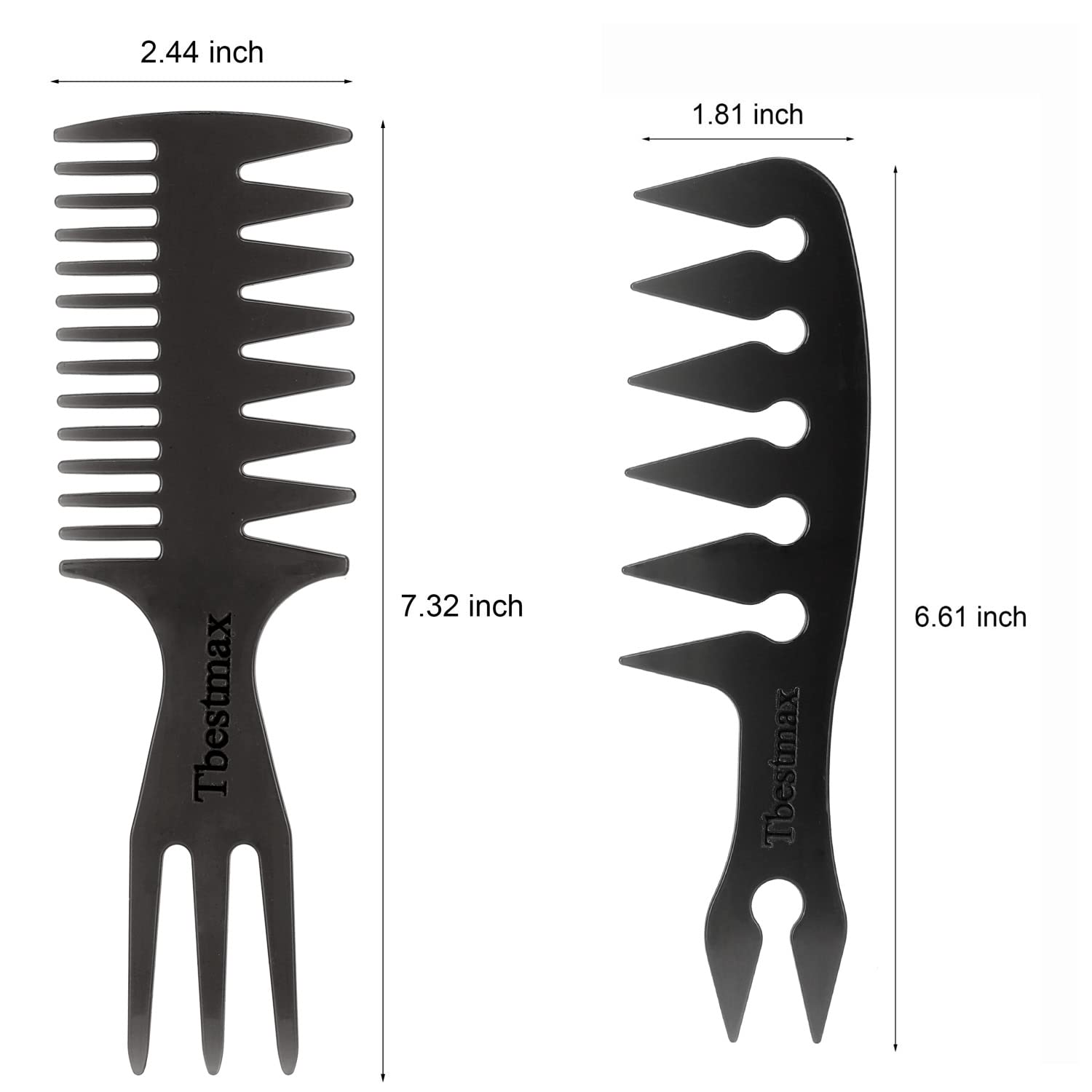 Tbestmax Afro pick brush with wide teeth for detangling and lift.