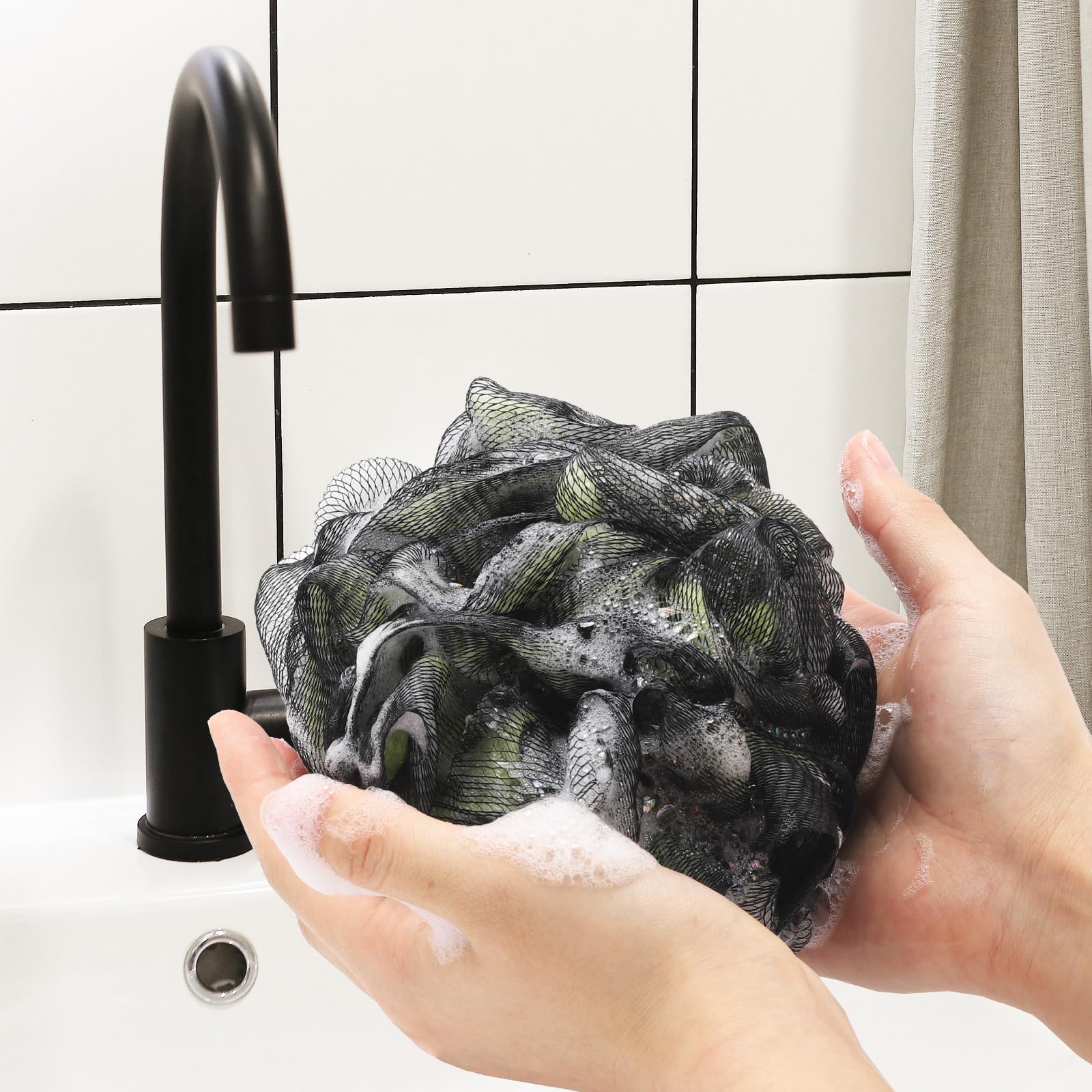 Tbestmax bath sponge pouf pack of 4 delivers durable lathering power