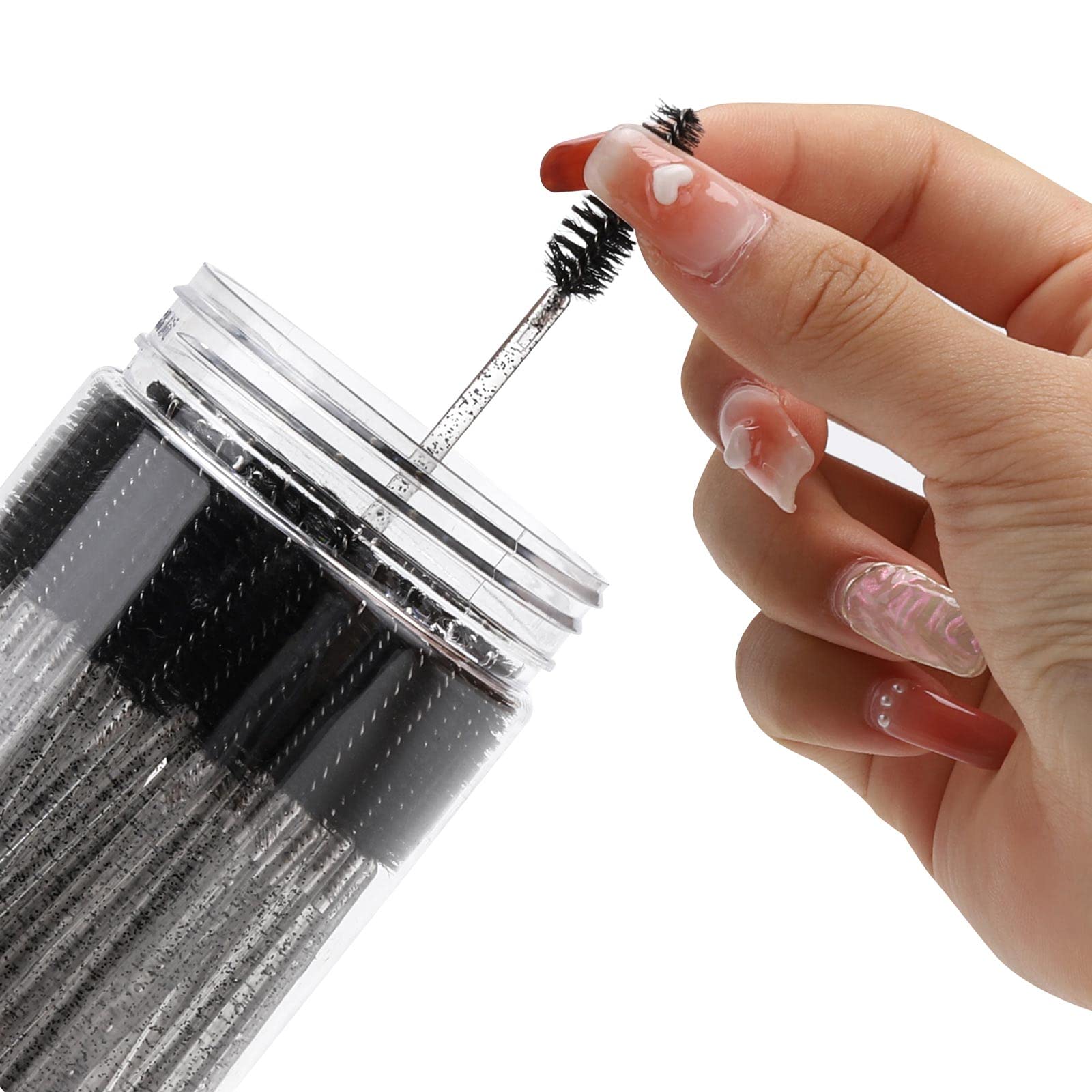 Tbestmax bendable brush head adapts to lash curves for precise grooming.
