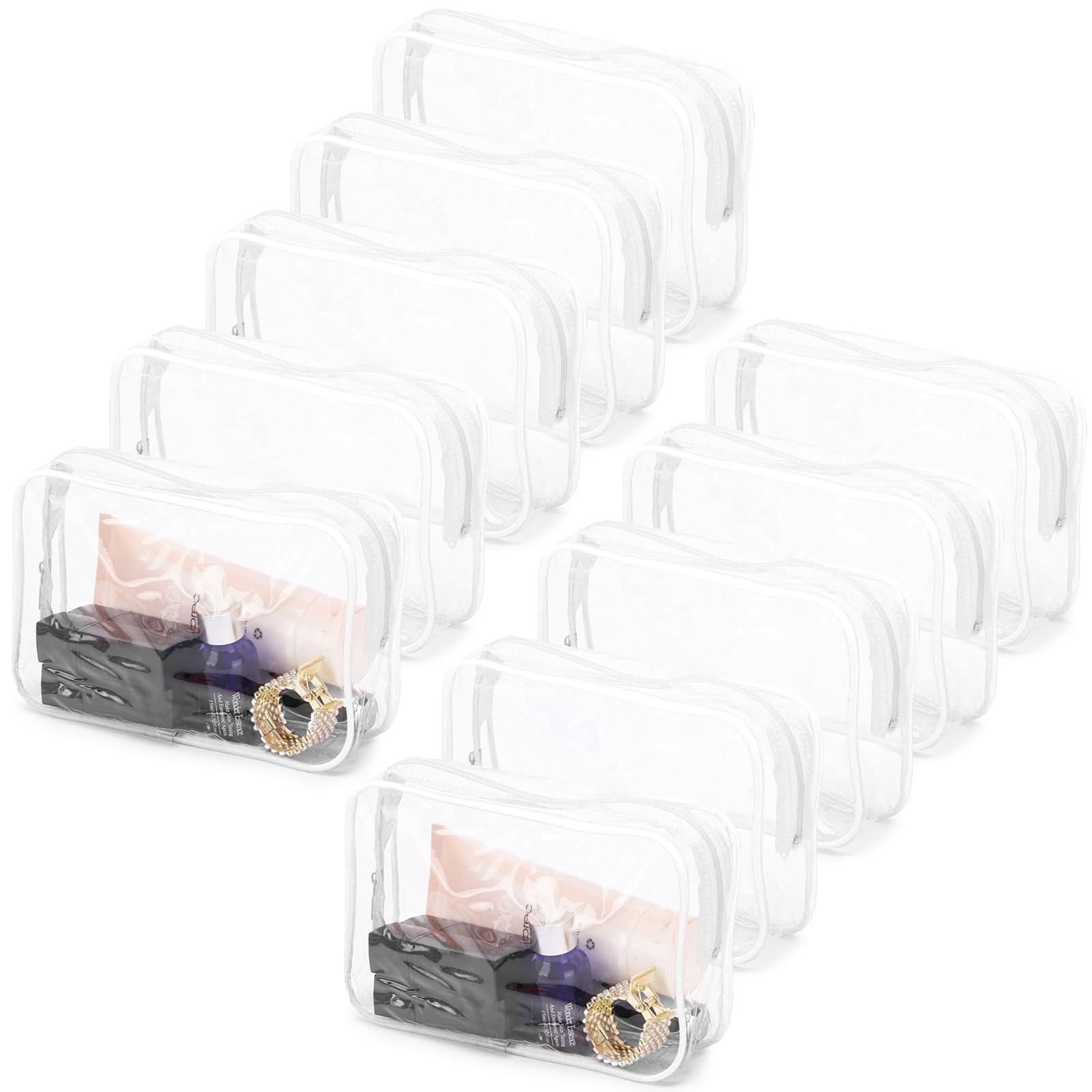 Tbestmax clear cosmetic bag with large opening for quick visibility and access