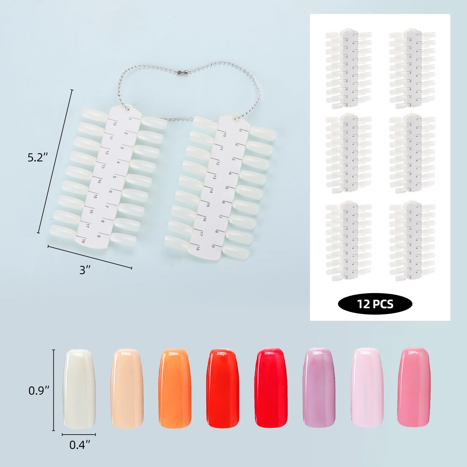 Tbestmax clear nail color palette to compare finishes and opacity.