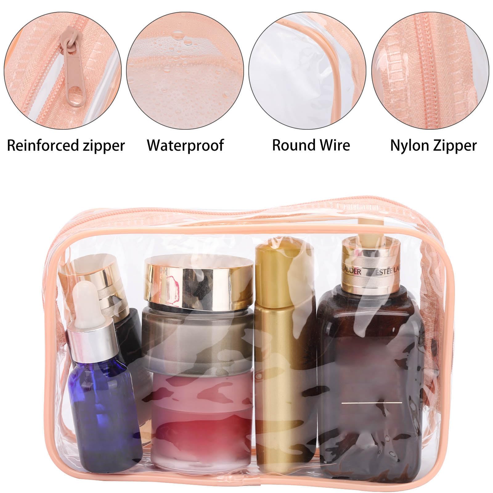Tbestmax clear PVC bag with large opening for quick organization and retrieval.